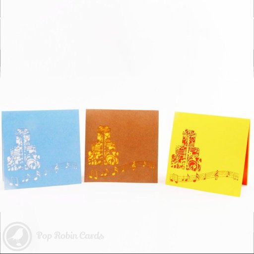 Happy Birthday Cake with Music Score 3D Pop-Up Greetings Card