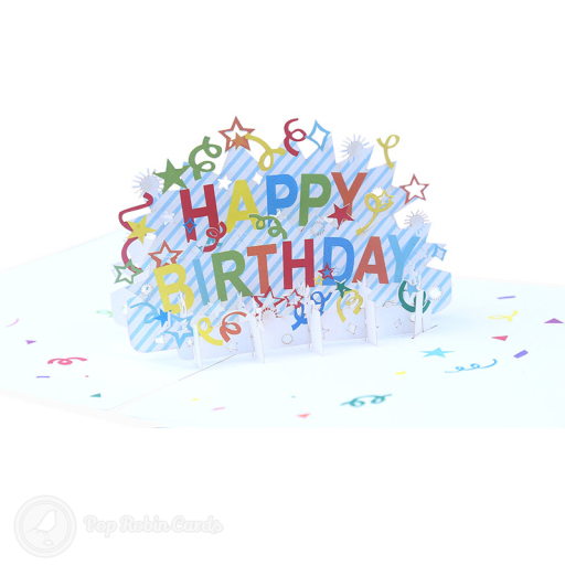 Happy Birthday Streamers 3D Handmade Card