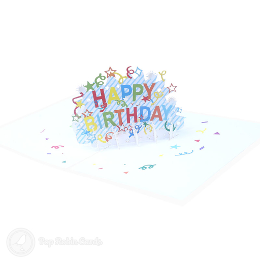 Happy Birthday Streamers 3D Handmade Card