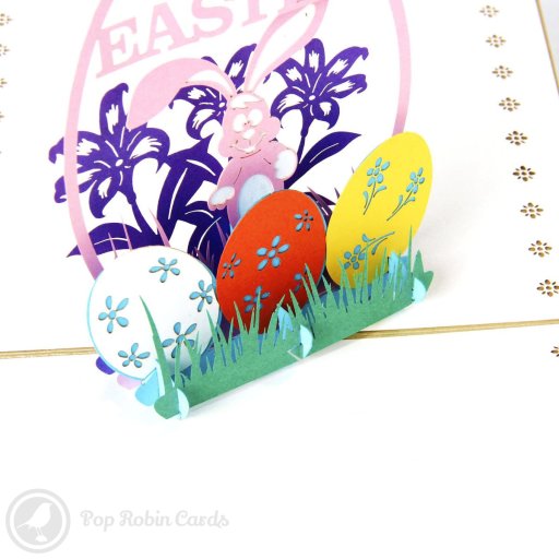 Happy Easter Eggs & Bunny 3D Pop-Up Easter Card