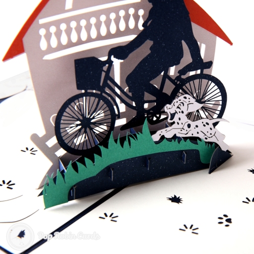 Parent & Child Riding On Bike 3D Pop Up Card