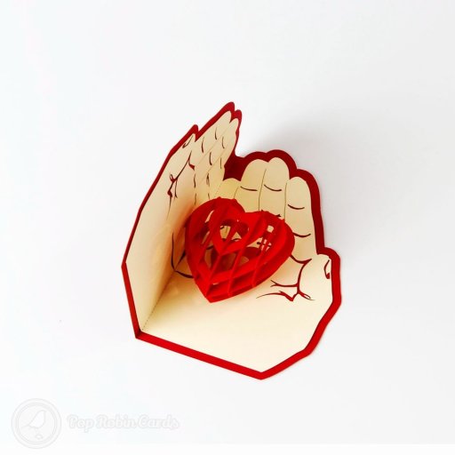 Heart in Hands 3D Pop Up Greeting Card