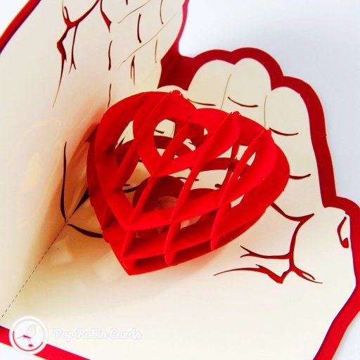 Heart in Hands 3D Pop Up Greeting Card