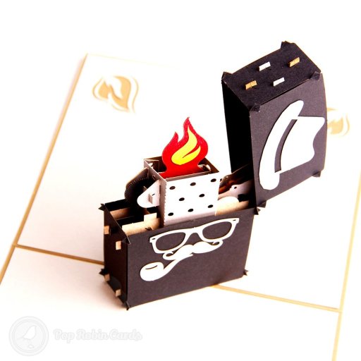  Heisenberg Lighter with Flame Handmade 3D Pop-Up Card