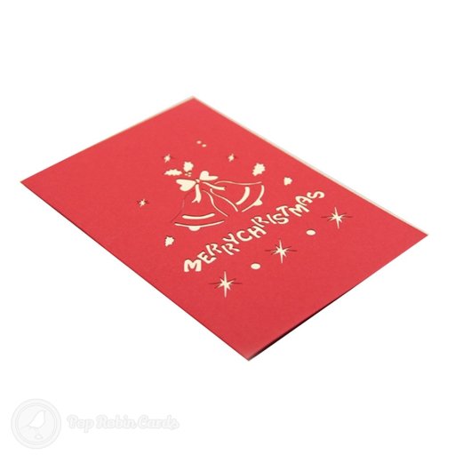 Holly Tree & Christmas Bell 3D Pop-Up Greeting Card