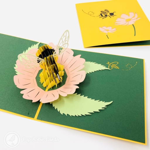 Honey Bee Collecting Pollen 3D Handmade Pop Up Card