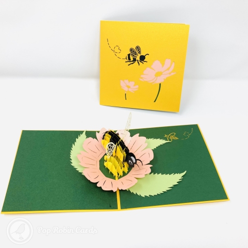 Honey Bee Collecting Pollen 3D Handmade Pop Up Card