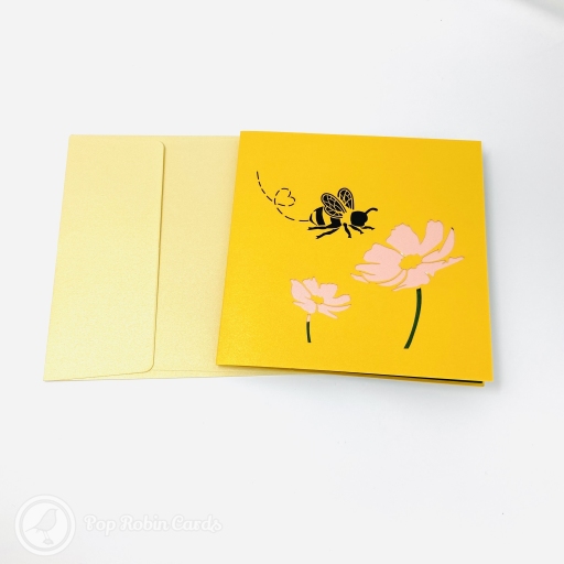 Honey Bee Collecting Pollen 3D Handmade Pop Up Card