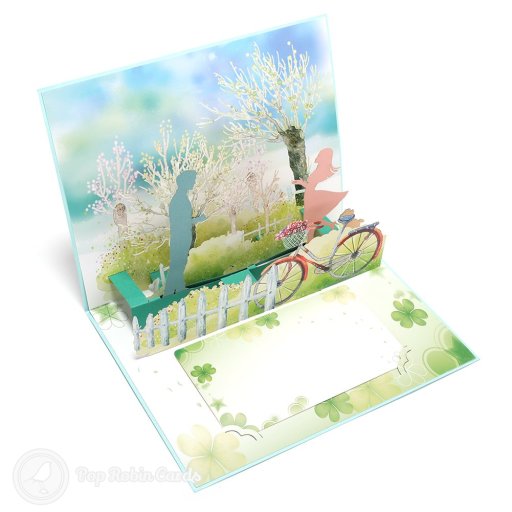 "I Do" Couple Moving Handmade 3D Pop Up Romantic Card