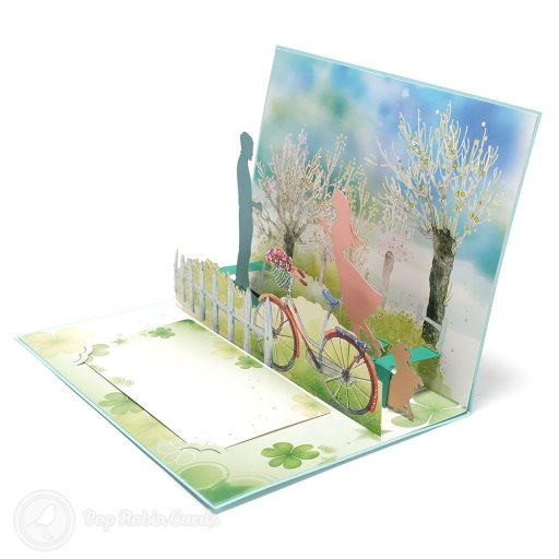 "I Do" Couple Moving Handmade 3D Pop Up Romantic Card