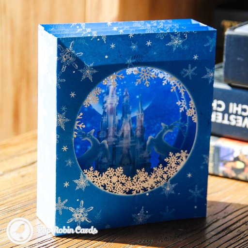 Ice Palace With Reindeer Scene Handmade 3D Pop-Up Card