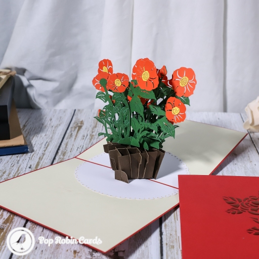 Japanese Camellia 3D Handmade Pop Up Card