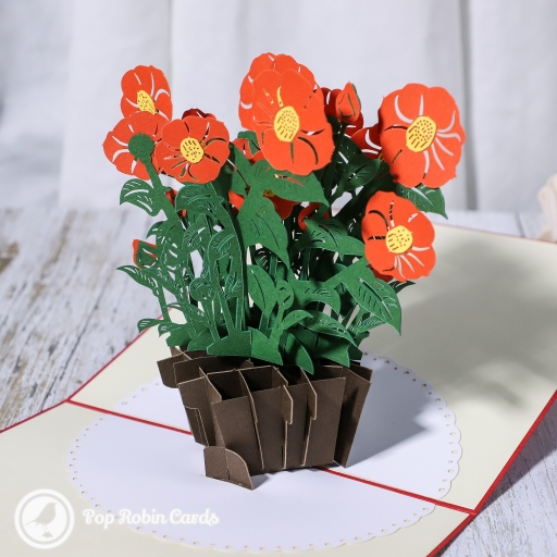 Japanese Camellia 3D Handmade Pop Up Card