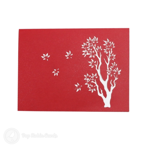Japanese Red Maple Tree Handmade 3D Pop Up Card