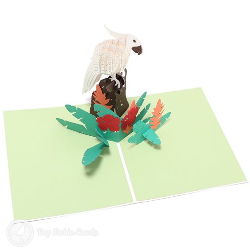 Jungle Parrot Handmade 3D Pop-Up Card