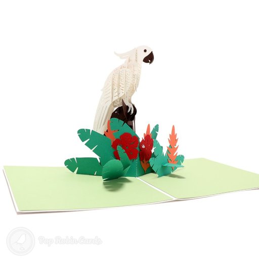 Jungle Parrot Handmade 3D Pop-Up Card