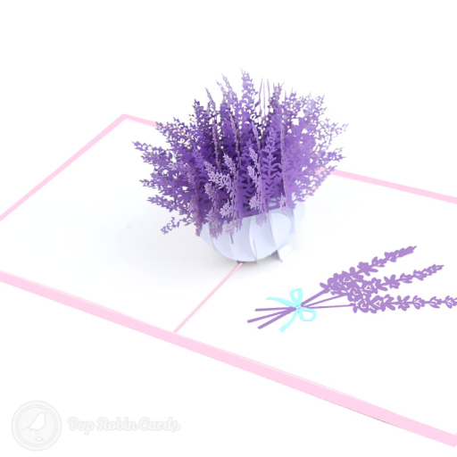 Gorgeous Purple Lavender 3D Pop Up Card