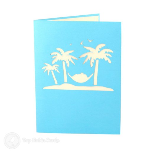 Lazy Santa On Tropical Holiday Handmade 3D Pop-Up Funny Christmas Card