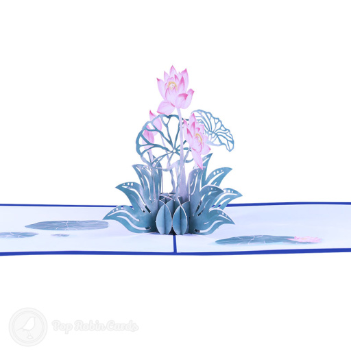 Lotus Pond Pop Up 3D Greetings Card