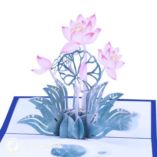 Lotus Pond Pop Up 3D Greetings Card