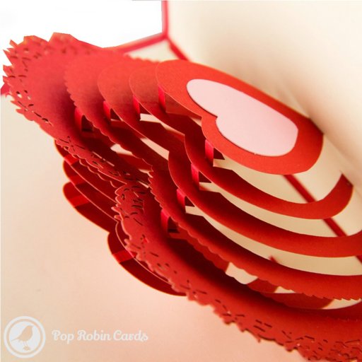 Love Heart Flower 3D Pop-Up Greetings Card