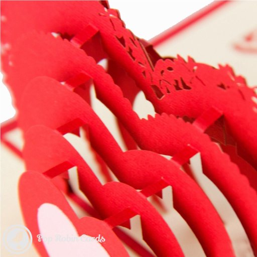 Love Heart Flower 3D Pop-Up Greetings Card