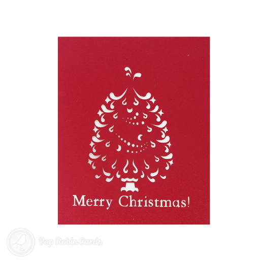 Magic Christmas Tree And White Reindeer3D Pop Up Handmade Card