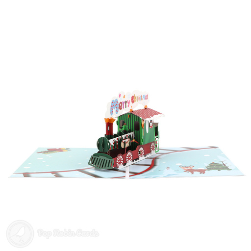 Merry Christmas Steam Train 3D Pop Up Christmas Card