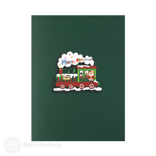 Merry Christmas Steam Train 3D Pop Up Christmas Card