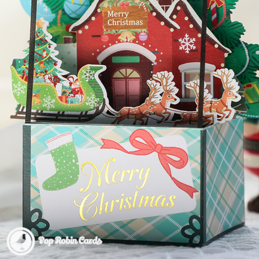 Merry Christmas Window Scene 3D Pop Up Card
