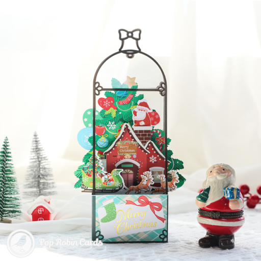Merry Christmas Window Scene 3D Pop Up Card