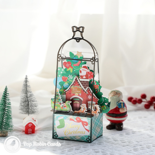 Merry Christmas Window Scene 3D Pop Up Card
