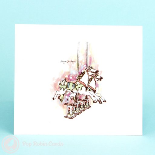 Merry-Go-Round 3D Pop Up Greeting Card