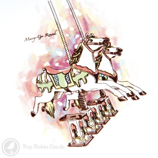 Merry-Go-Round 3D Pop Up Greeting Card