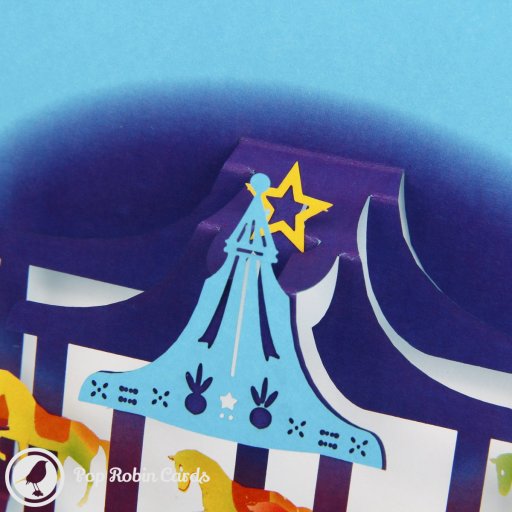 Merry-Go-Round 3D Pop Up Greeting Card