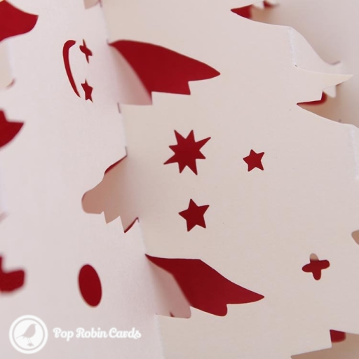 Merry Xmas Cut-Out Christmas Tree 3D Pop Up Christmas Card