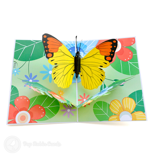 Monarch Butterfly In Meadow Handmade 3D Pop-Up Card