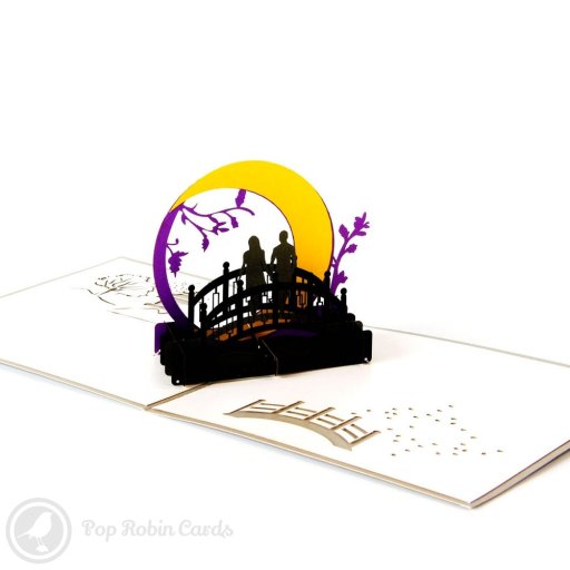 Moon Night Romantic 3D Pop-Up  Greeting Card