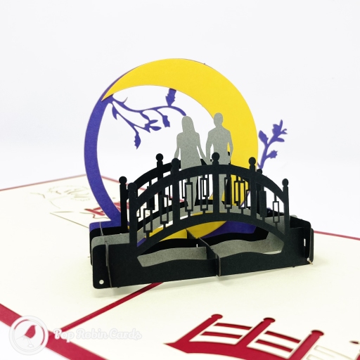 Moon Night Romantic 3D Pop-Up  Greeting Card