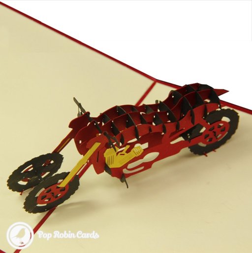 Motorcycle 3D Handmade Pop-Up Card