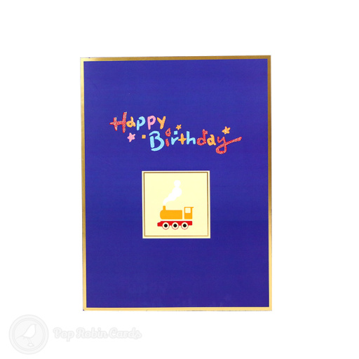 Multi Colour Happy Birthday Train 3D Pop Up Card