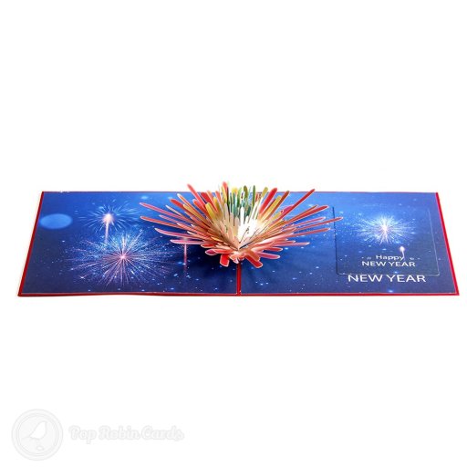 New Year's Eve Fireworks Starburst Handmade 3D Pop-Up Card