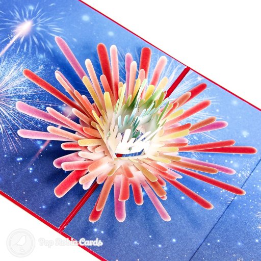 New Year's Eve Fireworks Starburst Handmade 3D Pop-Up Card