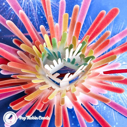 New Year's Eve Fireworks Starburst Handmade 3D Pop-Up Card