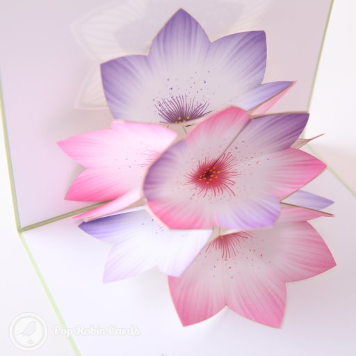 Pastel Crocus Flowers 3D Handmade Pop-Up Card