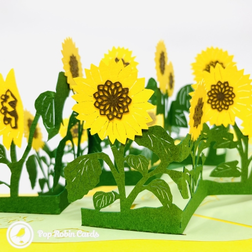 Patch Of Sunflowers Handmade 3D Pop Up Card