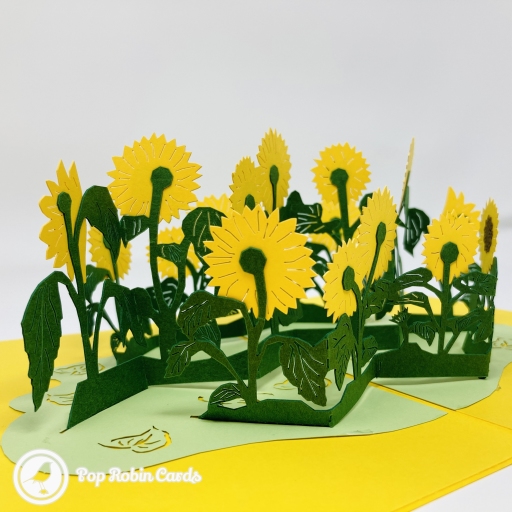 Patch Of Sunflowers Handmade 3D Pop Up Card