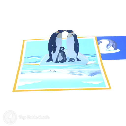 Penguin Family 3D Greetings Card