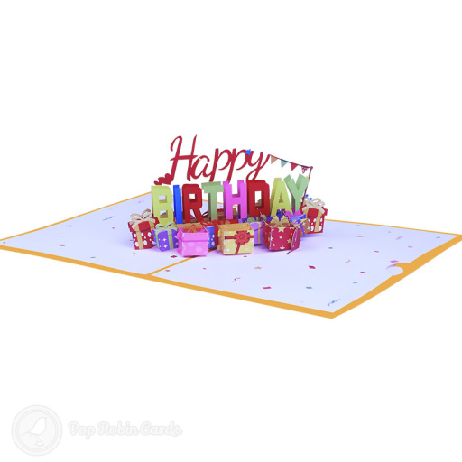 Pile Of Presents Happy Birthday 3D Pop Up Card