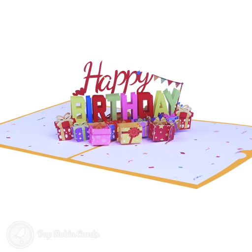 Pile Of Presents Happy Birthday 3D Pop Up Card